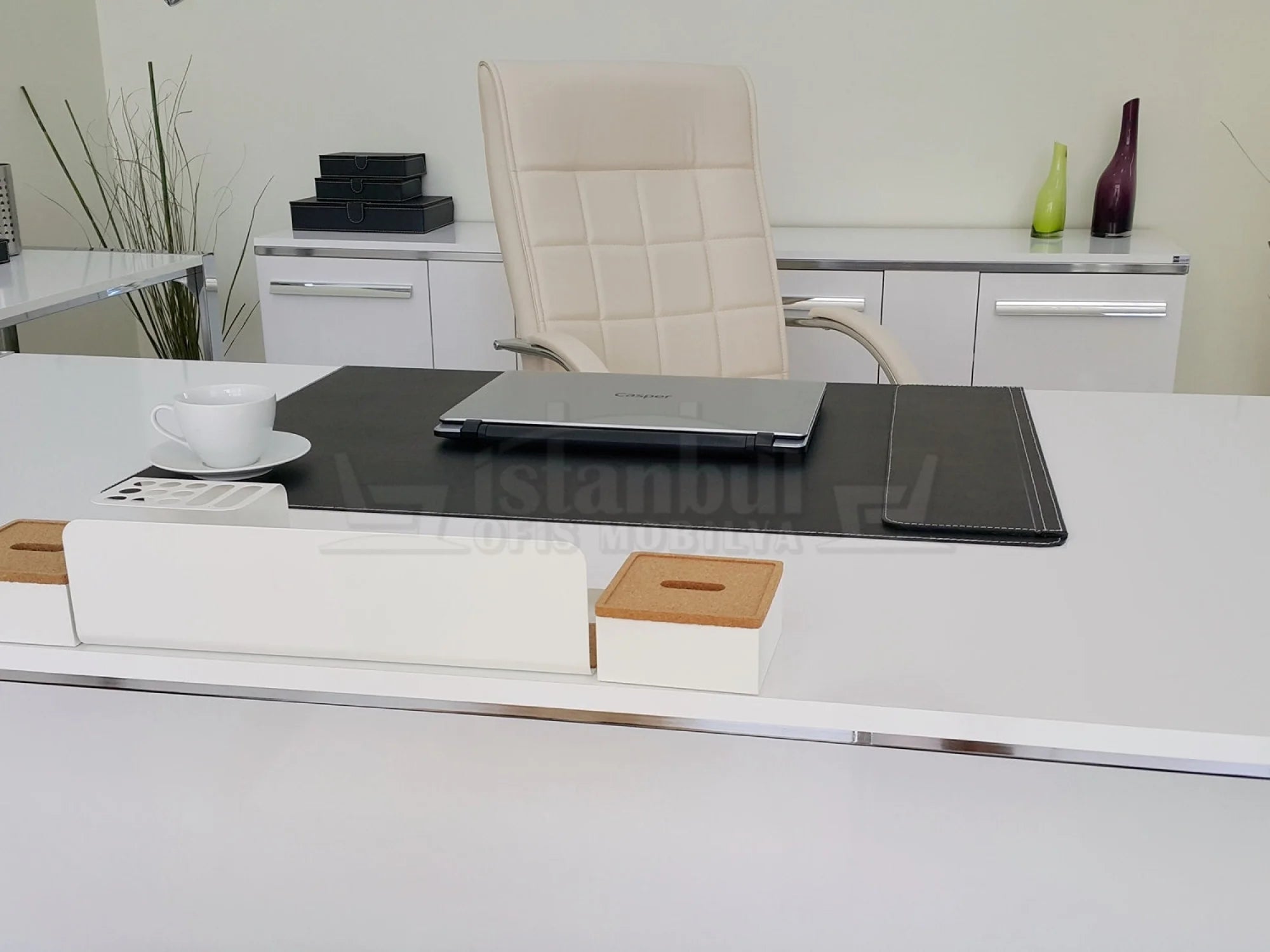 İstanbul Ofis Masası Apple Makam Takımı Hg.Beyaz ISTANBUL