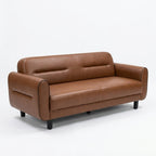 İstanbul Ofis Mobilya Anadolu Nova serisi, taba rengi deri kaplamalı modern üçlü ofis kanepesi
