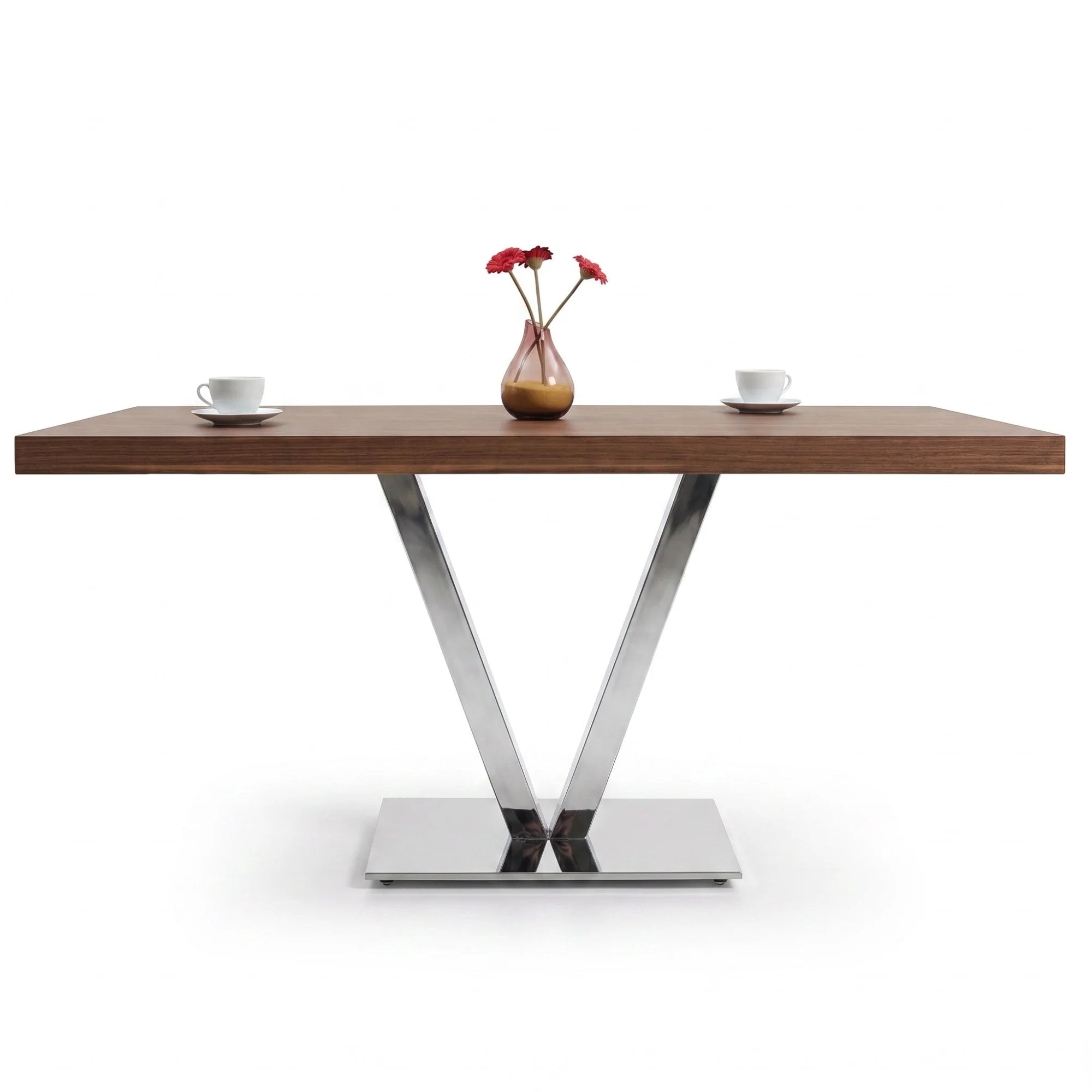 İstanbul Ofis Mobilya Viyana 70x140cm ahşap tablalı ve metal V ayaklı modern toplantı masası