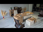 Captiva Executive Desk Set - Oak Anthracite