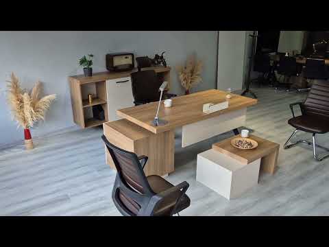 Captiva Executive Desk Set - Oak Anthracite