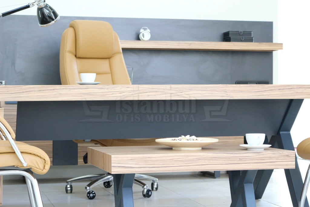 S Class Makam Masası Etejerli Samba Antrasit ISTANBUL-TSI
